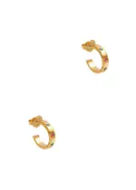 Kate Spade New York Set In Stone Gold-plated Hoop Earrings - Multicoloured ONE SIZE