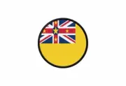 Patch badge print iron on glue flag roundel circle niue
