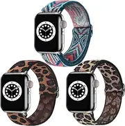 [Dsytom] Adjustable Elastic Band Compatible with Apple Watch Bands 38mm 40mm 42mm 44mm Stretchy Soft Strap Women Replacement Wristband for iWatch Series SE/6/5/4/3/2/1 bands