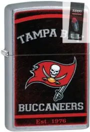 Zippo 29961 NFL Tampa Bay Buccaneers Street Chrome Lighter + FLINT PACK