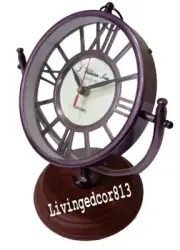 Nautical Vintage style table desk Purple Brown London Street Table Clock Items