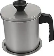 WATIIFUFU 1.4L Stainless Steel Oil Strainer Pot with Lid and Filter Grease Container for Oil Storage and Cooking Leak Proof Design for Frying Oil and Grease Management