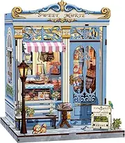 CUTEBEE Book Nook Kit - DIY Miniature House Dollhouse Kit for Adults and Teens, Booknook Tiny House Bookshelf Decor 3D Wooden Puzzle for Family, Friends (Sweet Marie)