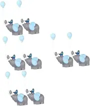 Totority 4sets Mini Animal Figures Elephant Resin Cupcake Toppers for Birthday Cake Decoration Cute Home Decor Figurines for Party Adorable Collectible Statues in Blue 2pcs*4