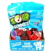 Kool-Aid Sour Gummies, Tangy Fruit Flavors, 4 oz. Bag (Pack of 12)