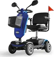 EQUIPMED Pathline 4 Wheel Mobility Scooter For Elderly Older Adults, Blue