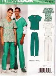 New Look Sewing Pattern Medical Scrubs Uniform Unisex Size 30 to 48 6857