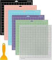 6 Pcs Cutting Mat Self Adhesive Standard Grid Cutting Mat Practical Craft Cut Board(Colorful)