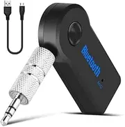 Bluetooth Receiver for Music Streaming, 3.5mm AUX Bluetooth Audio Receiver Car Adapter for Home Stereo, Speakers, Headphones, Handsfree Car Kits, Built-in Mic (Bluetooth Aux 3.5mm Adapter)