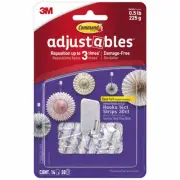 Command 17830CLR-14ES Adjustables Hooks & Strips, Clear, Repositionable, 14