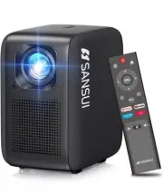 SANSUI Portable Projector with WIFI and BLUETOOTH, 10,000 LUMENS, HiFi Audio HDR