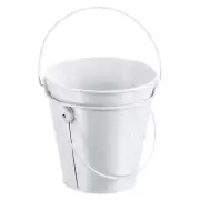 2Pcs Colored Metal Buckets Pencil Holder Bucket Plant Pot Baskets White