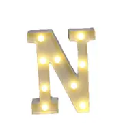 Catzon Decorative Led Light Up Number Letters White Plastic Marquee Number Lights Sign Party Wedding Decor Battery Operated (N)