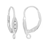 Sterling Silver CZ Leverback French Earring Hook Ear Wire #97341