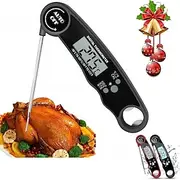 Instant Read Meat Thermometer Kitchen Thermometer Waterproof Ultra Fast Digital Display Food Water Milk Thermometer for Outdoor Cooking BBQ and Kitchen Tempera