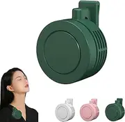 Portable Silent Mini Bladeless Electric Fan, Mini Clip on Fan, Portable Bladeless fan Clip On, Adjustable 3-Speed Suspended Waist Fans for Outdoor & Travel (#2: Green)