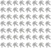 50Pcs 25x22mm Maple Leaf Charms Antique Silver Tone Pendant Bead Making