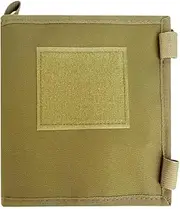 Map Case, Tactical Notebook Holder with 15×18in Transparent Map Area Waterproof Document Storage Bag for Outdoor Camping Hiking Cycling, Khaki, Classique