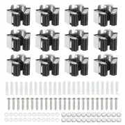 18Pcs Wall Mounted Stainless Steel Broom and Mop Holder Hanger Heavy, Black