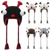 Plush Hat With Ears Big Eye Knit Earflap Kid Funny Earflap Hat