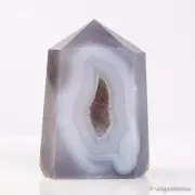 426g95mm Druzy Agate Geode Tower Point Natural Crystal Polished Quartz Healing