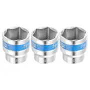 3pcs 1/2 Inch Drive 6-Point Socket 30mm CR-V Metric Shallow Socket for Repairs