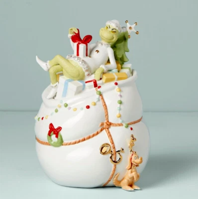 Lenox Dr Seuss Merry Grinchmas Cookie Jar - NEW