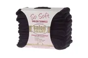 Salon Smart Microfibre Towels Black- 10 pack