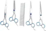 1 Set 5pcs Pet Clippers Hair Clippers Dog Grooming Scissors Pet Hair Trimming Scissors Pet Hair Trimmer Stainless Steel Silver