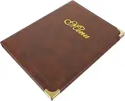 iplusmile Leather Menu Book with Transparent Pages Meal Price Folder for Restaurants Cafes and Bars Elegant Design for Easy Updates and Reliable Use