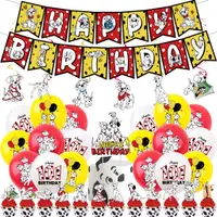 在飛比找蝦皮購物優惠-斑點狗主題生日派對裝飾用品寵物狗狗橫幅螺旋蛋糕插拉旗氣球套裝