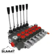 6 Spool Hydraulic Monoblock Double Acting Control Valve, 21 GPM, SAE Ports