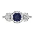 1.79 ct Round Cut Sapphire Gemstone Three-Stone Promise Ring White Gold