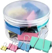 CANLENPK 51mm/2" Binder Clips Paper Clamps,Pink, Blue, Yellow, Green Micro Colored Binder Clips for Office, Home, School (12PCS)