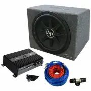 Audiopipe Bass Package 12Ã¢ÂÂ³ Subwoofer Enclosure with Amplifier & Wiring Kit