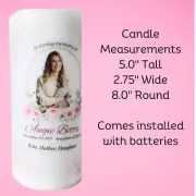 Personalized Photo LED Flameless Candle Sympathy Cremation Funeral Flickering