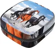 Period Bag,Sanitary Napkin Storage Bag,Forest Snow Horse,Tampon Holder for Purse