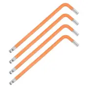 4Pcs Ball End Hex Key Wrench, 5mm l Shape Long Arm S2 Steel Repair [Orange]