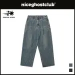 [NICEGHOSTCLUB] ONE TUCK BULLET 做舊牛仔褲_UNISEX_KOREAN STYLE