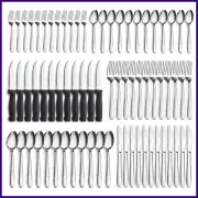 72-Pieces Silverware Sets for 12, Flatware Set with Steak Knives Stainless Steel