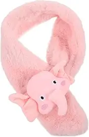 [WOFASHPURET] Children's Scarf Plush Scarf Fluffy Cross Tie Scarf Neck Warmer Elephant Scarf Girl Cross Tie Collar Neck Wraps Winter Scarves Boys Tie Cartoon Neck Scarf Pink