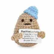 Mini Funny Positive Potato,3 Inch Knitted Crochet Doll,Ideal for Cheer Up,Encouragement,Room Decor,Gifts for Friends,Lovers,Valentine's Day (blue)