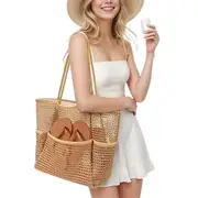 Beach Mesh Tote Bag Large Capacity Shoulder Organizer For Women