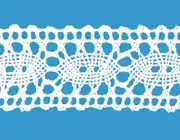 TRIMPLACE White 1-1/4" Oval Cluny Lace Insert 24 Yards