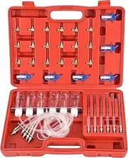 DHA Diesel Injector Tester 6 Cylinder Diesel Fuel Injector Flow Tester Meter Adaptor Set, Common Rail Leak Off Tester Kit Engine Injection Rail Test Kit with 24 Adapters