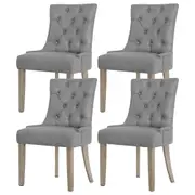 Dining Chairs Set of 4 Linen French Provincial Grey