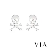 在飛比找momo購物網優惠-【VIA】白鋼耳釘 白鋼耳環 骷髏耳釘/個性系列 死亡骷髏造