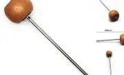 Kick Bass Drum Pedal Mallet Beater Head Percussion Accessory (Natural Wood)