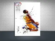 Kobe Bryant Poster, Los Angeles Lakers, Gallery Canvas Wrap, Man Cave, Kids Room