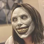 Halloween Mask Scary Smiling Demons Mask with White Eye Horrible Devil Cosume